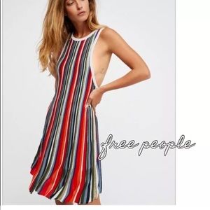 Free people striped metallic dress size l
